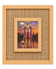 Lord Vishnu Laminated Jute Wall Photo Frame, 14 X 16 Inch (F174802)