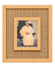 Radhanath Swami Laminated Jute Wall Photo Frame, 14 X 16 Inch (F174805)