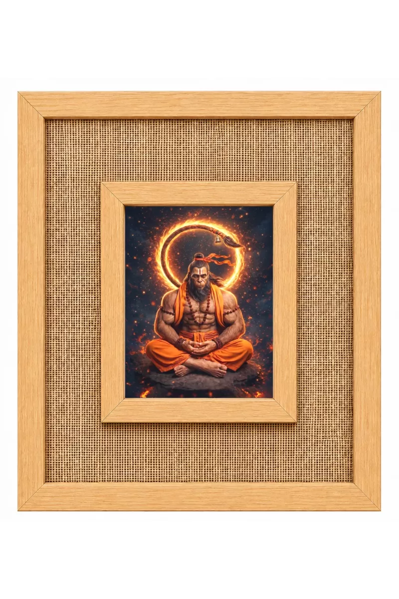 Hanuman Laminated Jute Wall Photo Frame, 14 X 16 Inch (F174809)