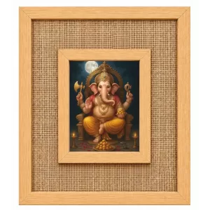 Lord Ganesha Laminated Jute Wall Photo Frame, 14 X 16 Inch (F174817) Lord Ganesha Laminated Jute Wall Photo Frame, 14 X 16 Inch (F174817)