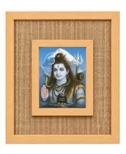 Lord Shiva Laminated Jute Wall Photo Frame, 14 X 16 Inch (F174818)