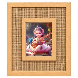 Goddess Saraswati Laminated Jute Wall Photo Frame, 14 X 16 Inch (F174819) Goddess Saraswati Laminated Jute Wall Photo Frame, 14 X 16 Inch (F174819)
