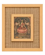 Goddess Lakshmi Laminated Jute Wall Photo Frame, 14 X 16 Inch (F174820)