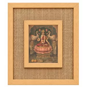Goddess Lakshmi Laminated Jute Wall Photo Frame, 14 X 16 Inch (F174820)