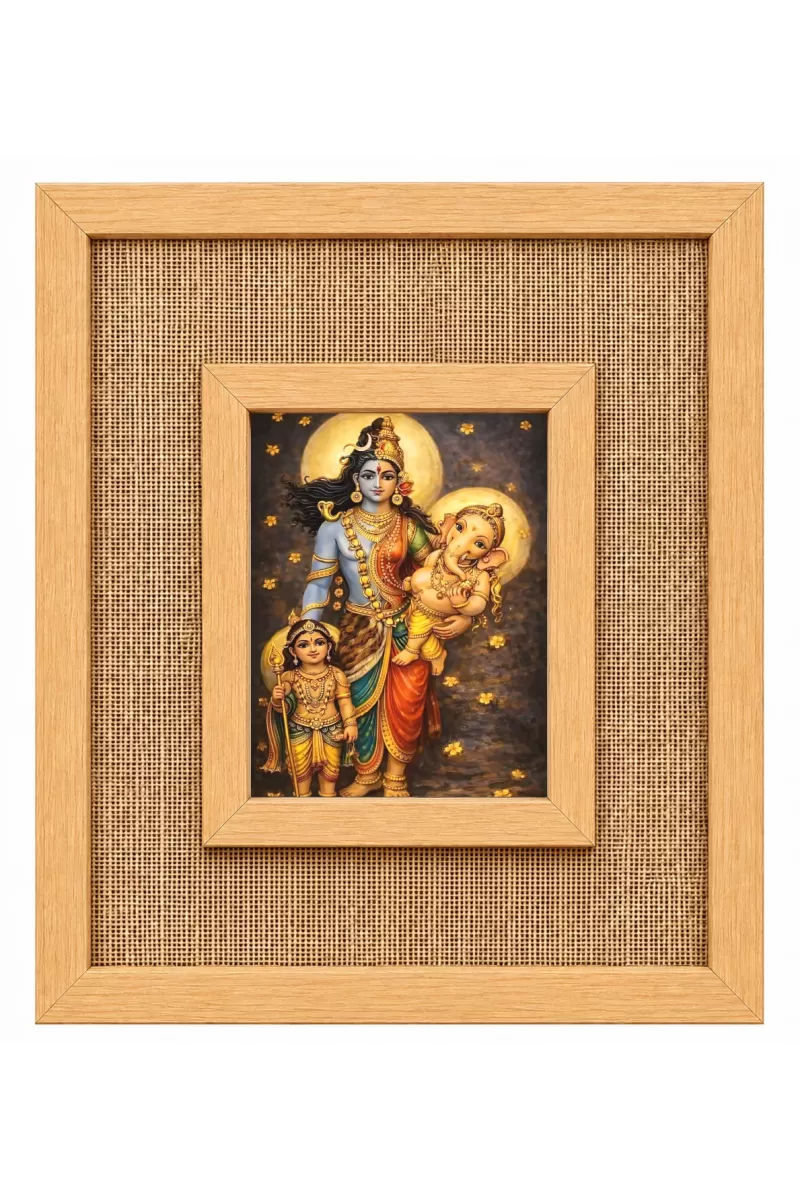 Maa Durga Laminated Jute Wall Photo Frame, 14 X 16 Inch (F174824)