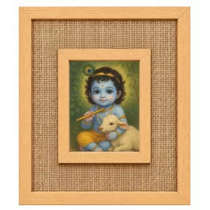 Lord Krishna Laminated Jute Wall Photo Frame, 14 X 16 Inch (F174828) Lord Krishna Laminated Jute Wall Photo Frame, 14 X 16 Inch (F174828)