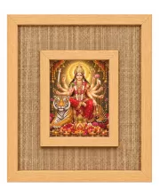 Durga Maa Laminated Jute Wall Photo Frame, 14 X 16 Inch (F174832)