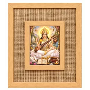 Saraswati Maa Laminated Jute Wall Photo Frame, 14 X 16 Inch (F174836) Saraswati Maa Laminated Jute Wall Photo Frame, 14 X 16 Inch (F174836)