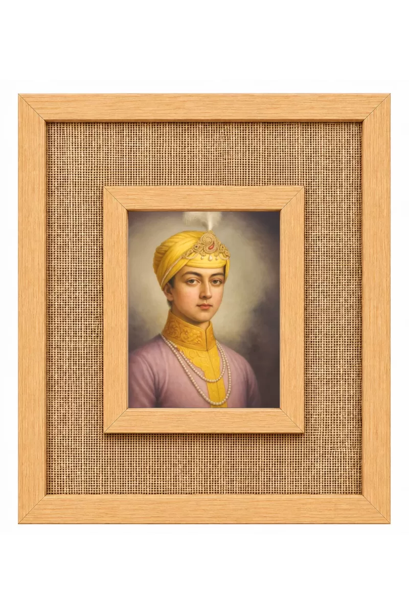 Indian Prince Laminated Jute Wall Photo Frame, 14 X 16 Inch (F174839)