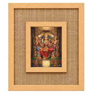 Goddess Lakshmi Laminated Jute Wall Photo Frame, 14 X 16 Inch (F174852)