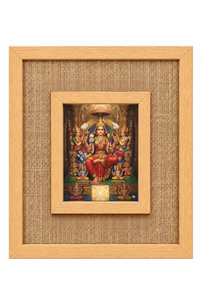 Goddess Lakshmi Laminated Jute Wall Photo Frame, 14 X 16 Inch (F174852)