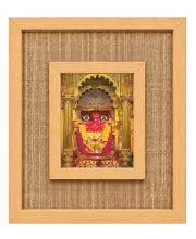 Mahakali Mandir Laminated Jute Wall Photo Frame, 14 X 16 Inch (F174853)