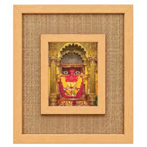 Mahakali Mandir Laminated Jute Wall Photo Frame, 14 X 16 Inch (F174853)