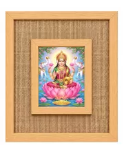 Goddess Lakshmi Laminated Jute Wall Photo Frame, 14 X 16 Inch (F174854)