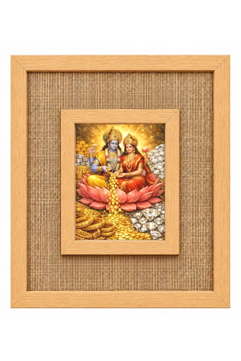 Lakshmi Narayna Laminated Jute Wall Photo Frame, 14 X 16 Inch (F174855)