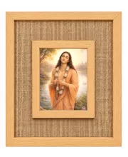 Lord Shree Chaitannya Laminated Jute Wall Photo Frame, 14 X 16 Inch (F174856)