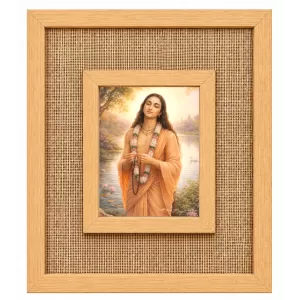 Lord Shree Chaitannya Laminated Jute Wall Photo Frame, 14 X 16 Inch (F174856)