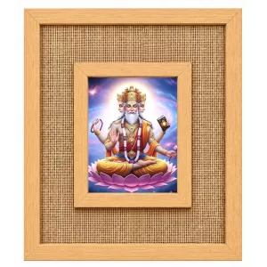 Lord Brahma Laminated Jute Wall Photo Frame, 14 X 16 Inch (F174858)