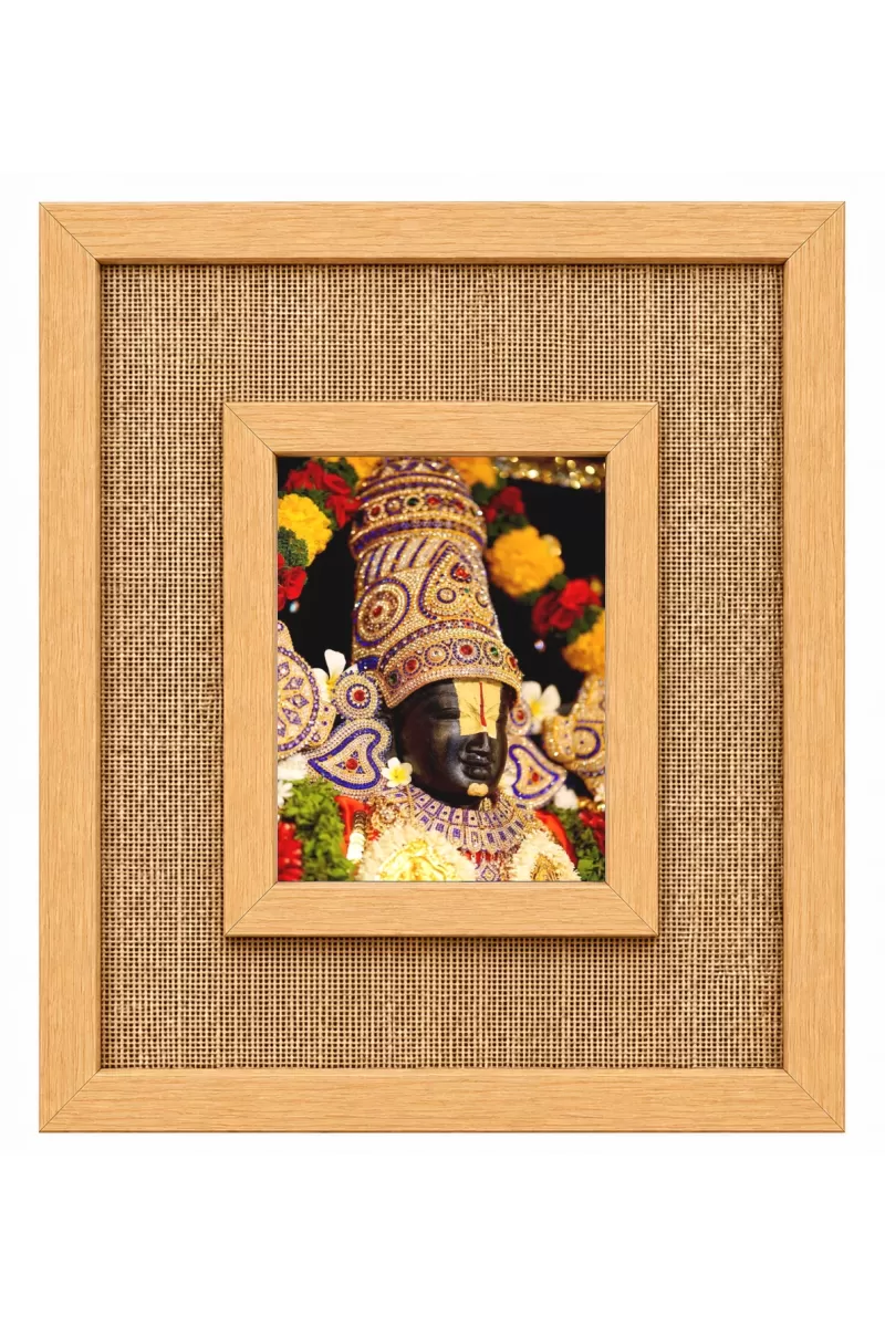 Lord Venkateswara Laminated Jute Wall Photo Frame, 14 X 16 Inch (F174859)