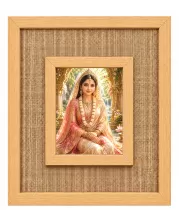 Indian Bride Laminated Jute Wall Photo Frame, 14 X 16 Inch (F174860)