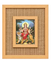 Durga Maa Laminated Jute Wall Photo Frame, 14 X 16 Inch (F174861)