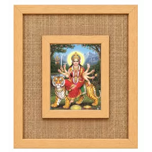 Durga Maa Laminated Jute Wall Photo Frame, 14 X 16 Inch (F174861) Durga Maa Laminated Jute Wall Photo Frame, 14 X 16 Inch (F174861)