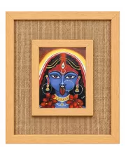 Goddess Kali Laminated Jute Wall Photo Frame, 14 X 16 Inch (F174862)