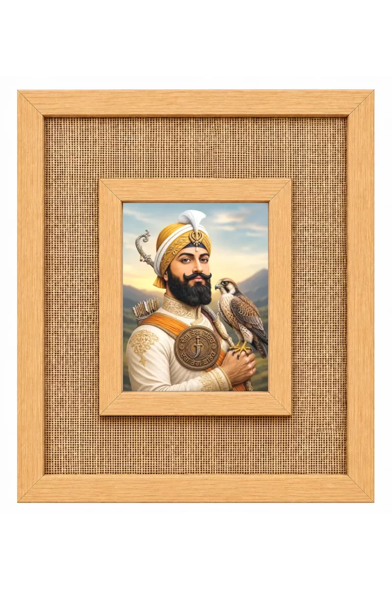 Guru Gobind Sing Laminated Jute Wall Photo Frame, 14 X 16 Inch (F174865)