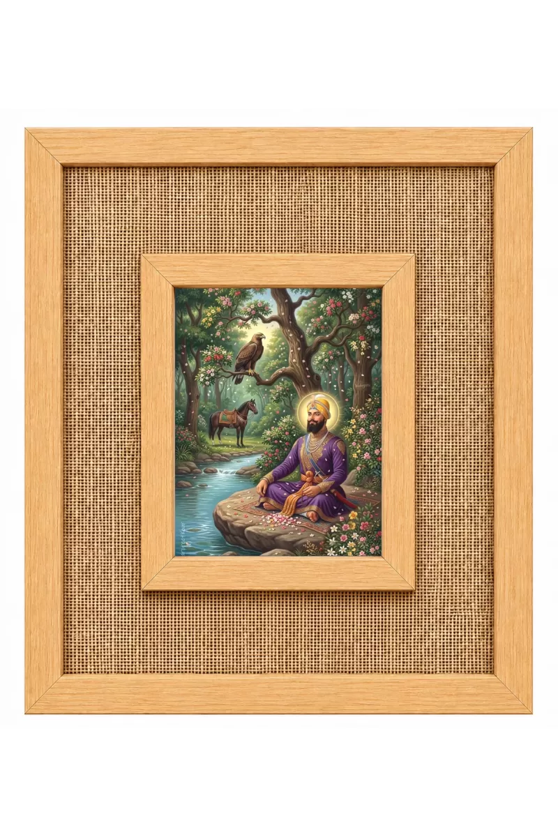 Guru Gobind Sing Laminated Jute Wall Photo Frame, 14 X 16 Inch (F174866)