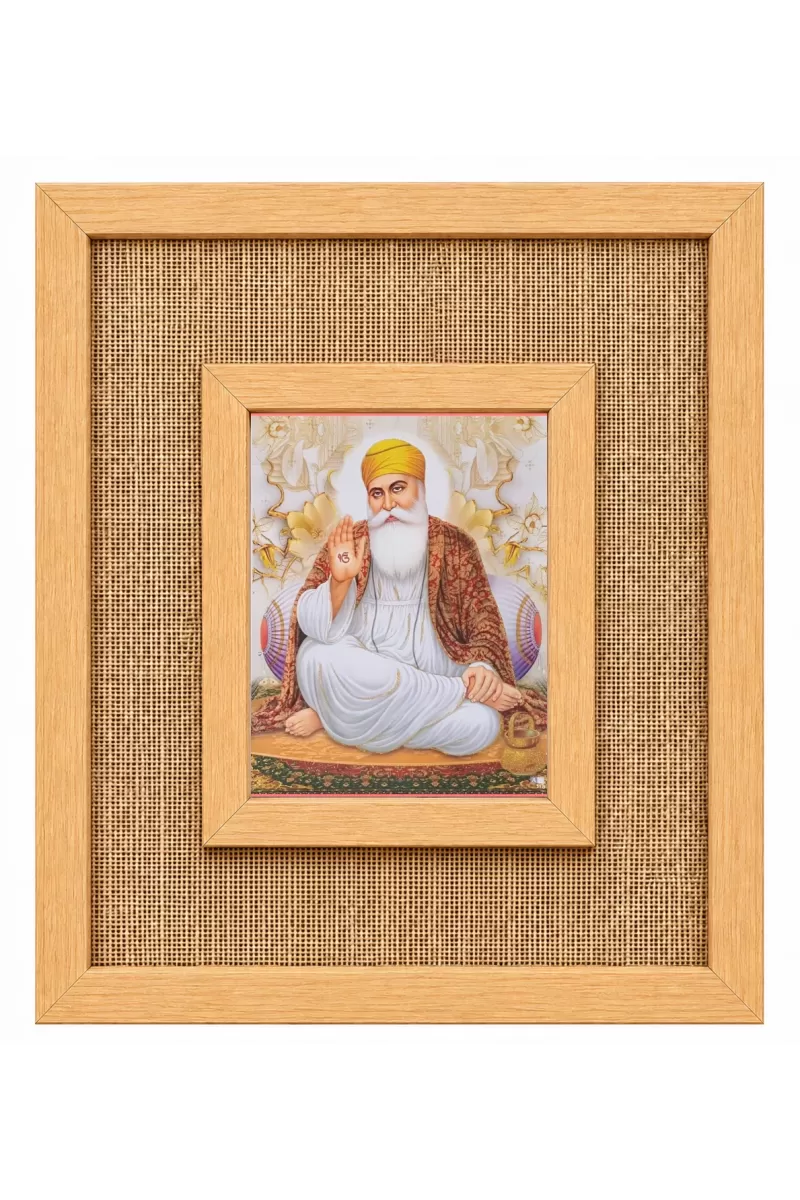 Guru Nanak Laminated Jute Wall Photo Frame, 14 X 16 Inch (F174870)