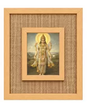 Lord Vishnu Laminated Jute Wall Photo Frame, 14 X 16 Inch (F174872)