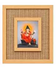 Lord Ganesha Laminated Jute Wall Photo Frame, 14 X 16 Inch (F174873)