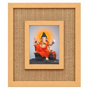 Lord Ganesha Laminated Jute Wall Photo Frame, 14 X 16 Inch (F174873) Lord Ganesha Laminated Jute Wall Photo Frame, 14 X 16 Inch (F174873)