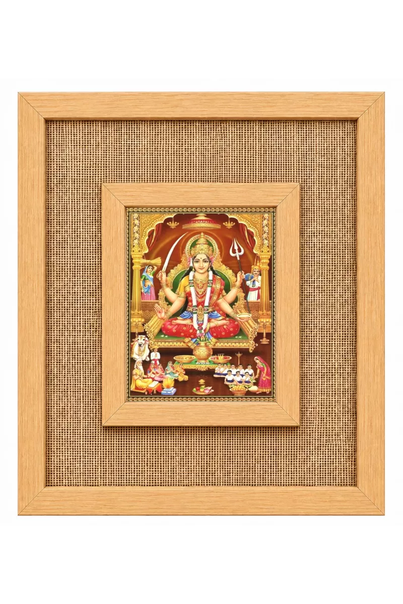 Mata Santoshi  Laminated Jute Wall Photo Frame, 14 X 16 Inch (F174874)
