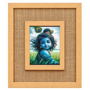 Lord Krishna Laminated Jute Wall Photo Frame, 14 X 16 Inch (F174875) Lord Krishna Laminated Jute Wall Photo Frame, 14 X 16 Inch (F174875)