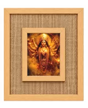 Durga Maa Laminated Jute Wall Photo Frame, 14 X 16 Inch (F174876)