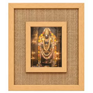 Lord Venkateswara Laminated Jute Wall Photo Frame, 14 X 16 Inch (F174879)