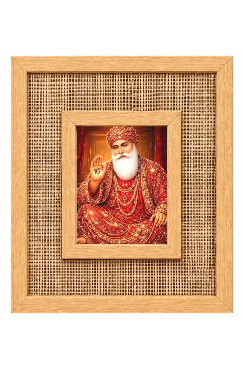 Guru Nanak Laminated Jute Wall Photo Frame, 14 X 16 Inch (F174880)