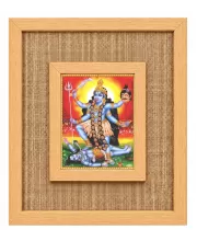 Goddess Kali Laminated Jute Wall Photo Frame, 14 X 16 Inch (F174881)