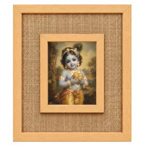 Lord Krishna Laminated Jute Wall Photo Frame, 14 X 16 Inch (F174883) Lord Krishna Laminated Jute Wall Photo Frame, 14 X 16 Inch (F174883)