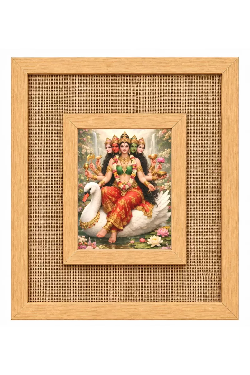 Gayatri Mata Laminated Jute Wall Photo Frame, 14 X 16 Inch (F174884)