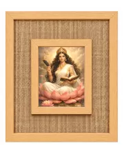 Goddess Saraswati Laminated Jute Wall Photo Frame, 14 X 16 Inch (F174888)