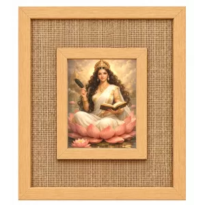Goddess Saraswati Laminated Jute Wall Photo Frame, 14 X 16 Inch (F174888) Goddess Saraswati Laminated Jute Wall Photo Frame, 14 X 16 Inch (F174888)