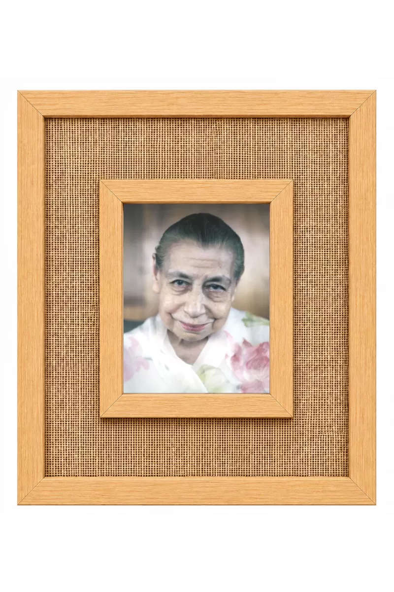 CrowdHall Mother Mirra Alfassa Laminated Jute Wall Photo Frame, 14 X 16 Inch (F174891)