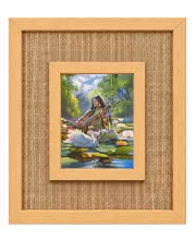 Maa Saraswati Laminated Jute Wall Photo Frame, 14 X 16 Inch (F174892)