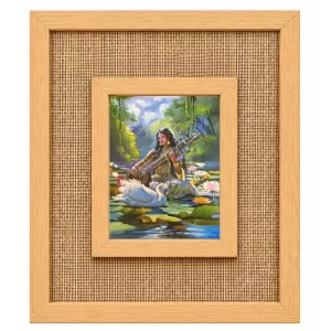 Maa Saraswati Laminated Jute Wall Photo Frame, 14 X 16 Inch (F174892)