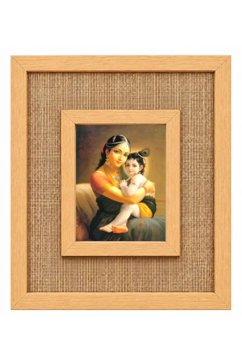 Yashoda Krishna Laminated Jute Wall Photo Frame, 14 X 16 Inch (F174893)