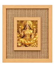 Goddess Lakshmi Laminated Jute Wall Photo Frame, 14 X 16 Inch (F174896)