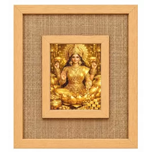 Goddess Lakshmi Laminated Jute Wall Photo Frame, 14 X 16 Inch (F174896) Goddess Lakshmi Laminated Jute Wall Photo Frame, 14 X 16 Inch (F174896)