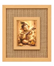 Lord Ganesha Laminated Jute Wall Photo Frame, 14 X 16 Inch (F174897)